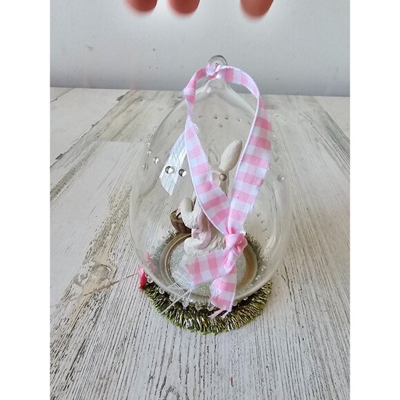 Cannon falls Easter Bunny glass ornament unique decor spring - Picture 3 of 7